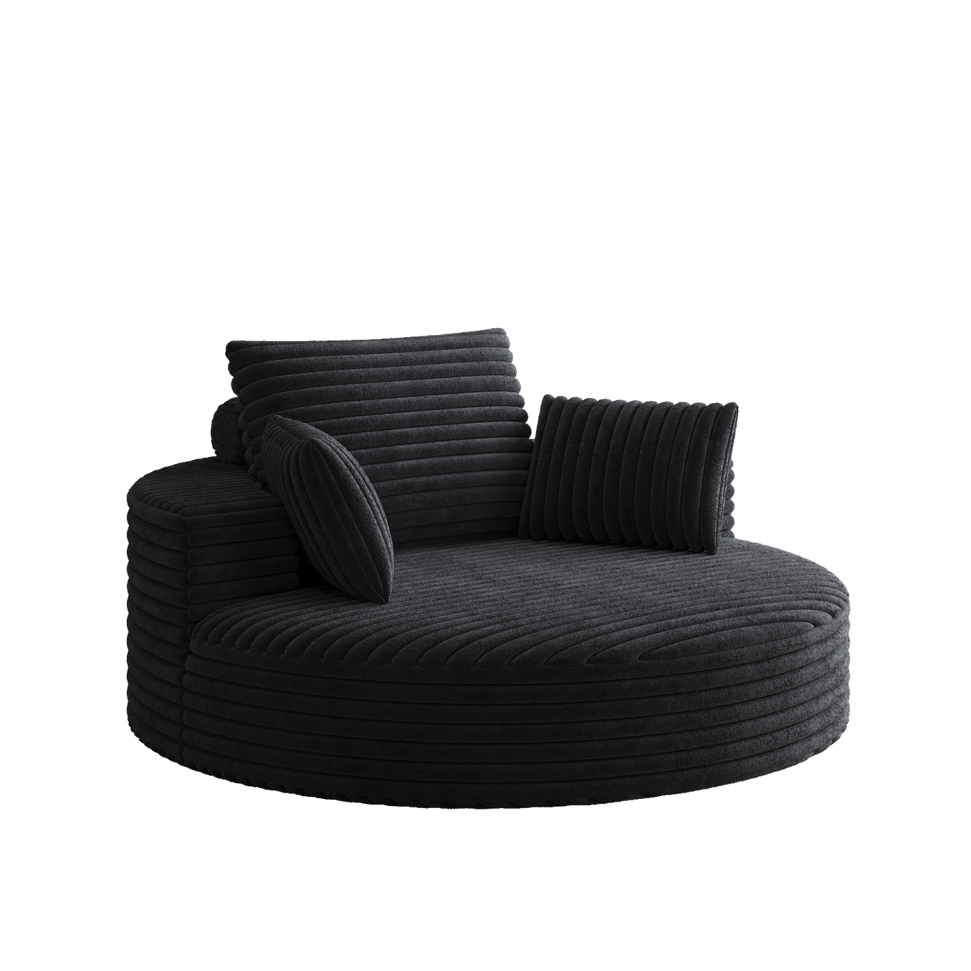 55''L Corduroy Chenille Foam Single Swivel Chair, Fluffy Modern Sleeper, 360 Degree Swivel Chair for Living Room, Bedroom, Lounge and Projection Room