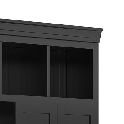 U-Can 78.7'H Hall Tree with Bench and 5 Storage Cubbies, Modern Entryway Storage Organizer Cabinet with 4 Doors, 5 Drawers and Adjustable Shelves for Hallway, Entryway, Living Room