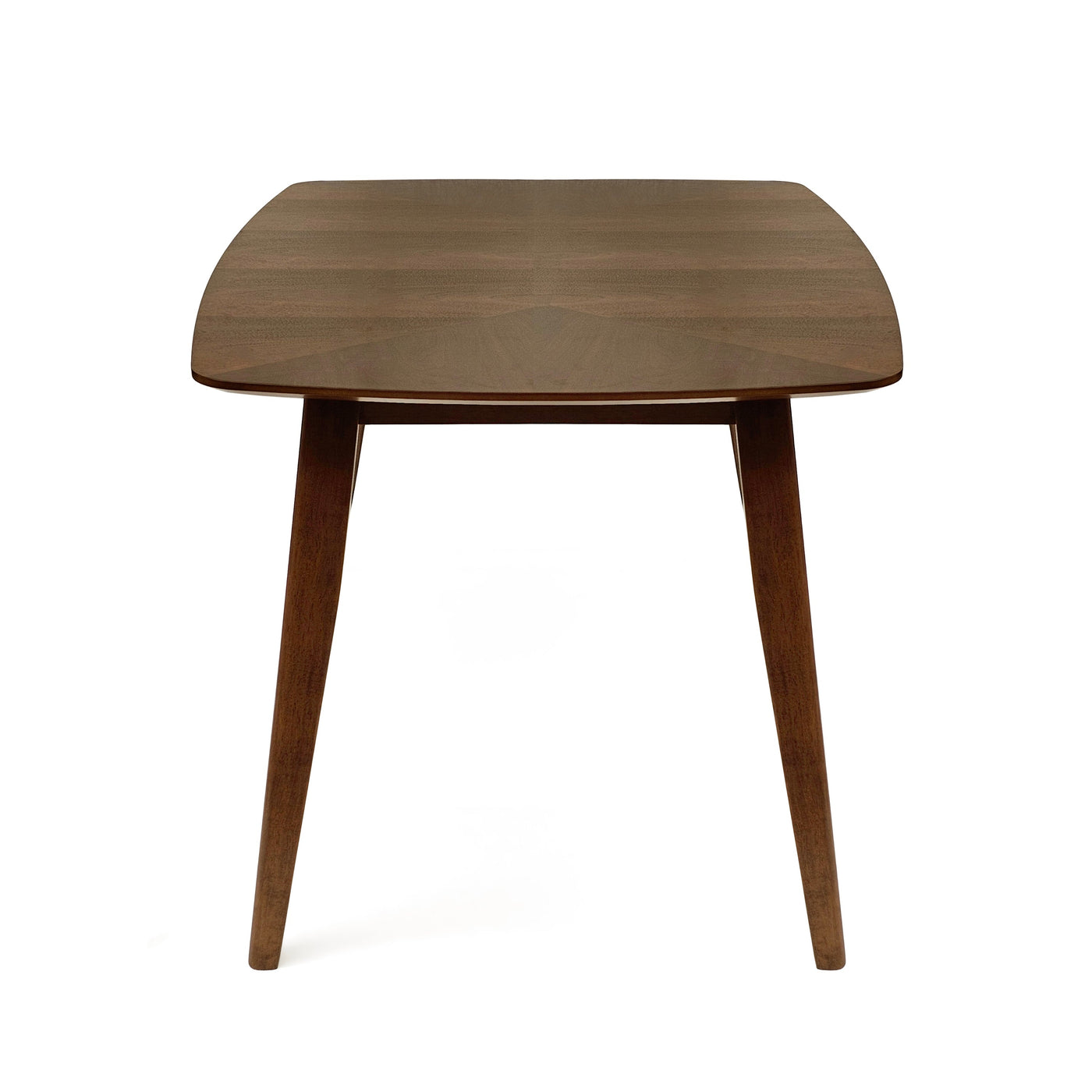 5-Piece Mid-Century Dining Set with Walnut Finished Frame, Upholstered Dining Chairs ,Dark Grey & Wood Dining Table