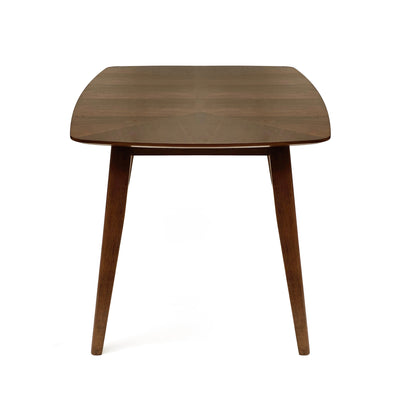5-Piece Mid-Century Dining Set with Walnut Finished Frame, Upholstered Dining Chairs ,Dark Grey & Wood Dining Table