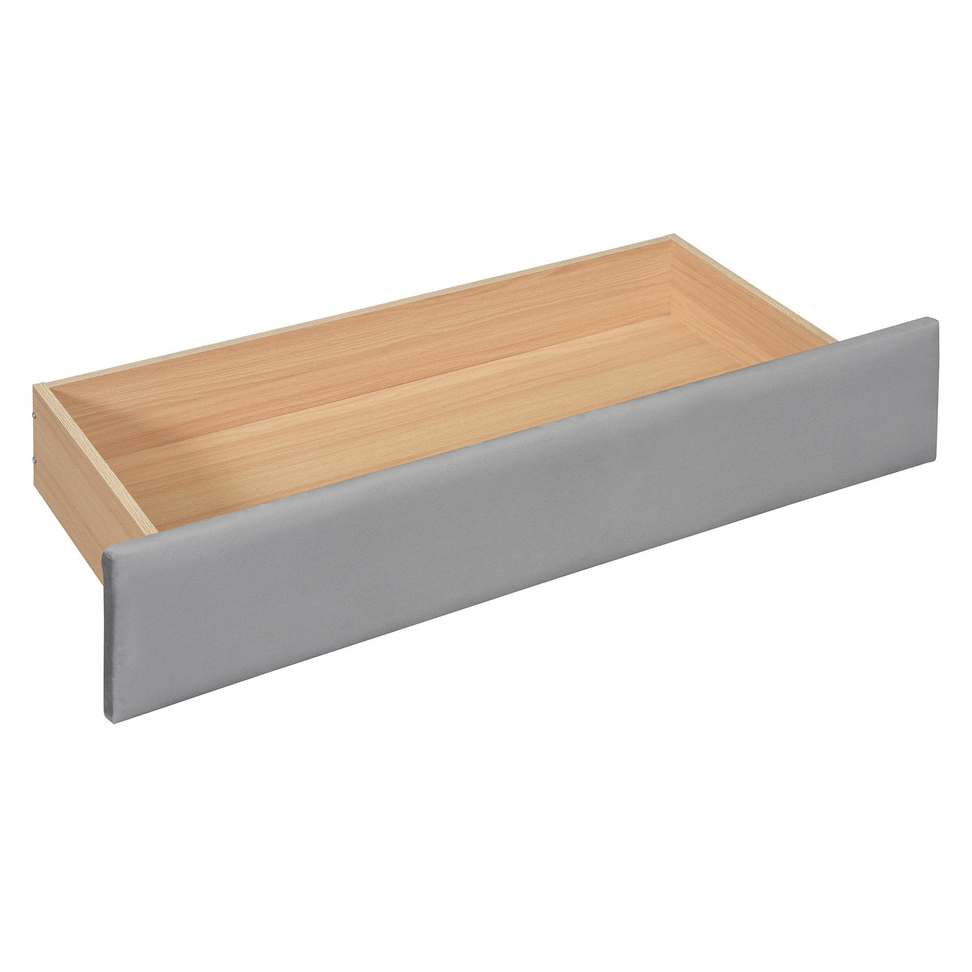 Twin Size Upholstered Daybed with Drawers, Shelves, Flip Cabinets & Side Table (Gray)