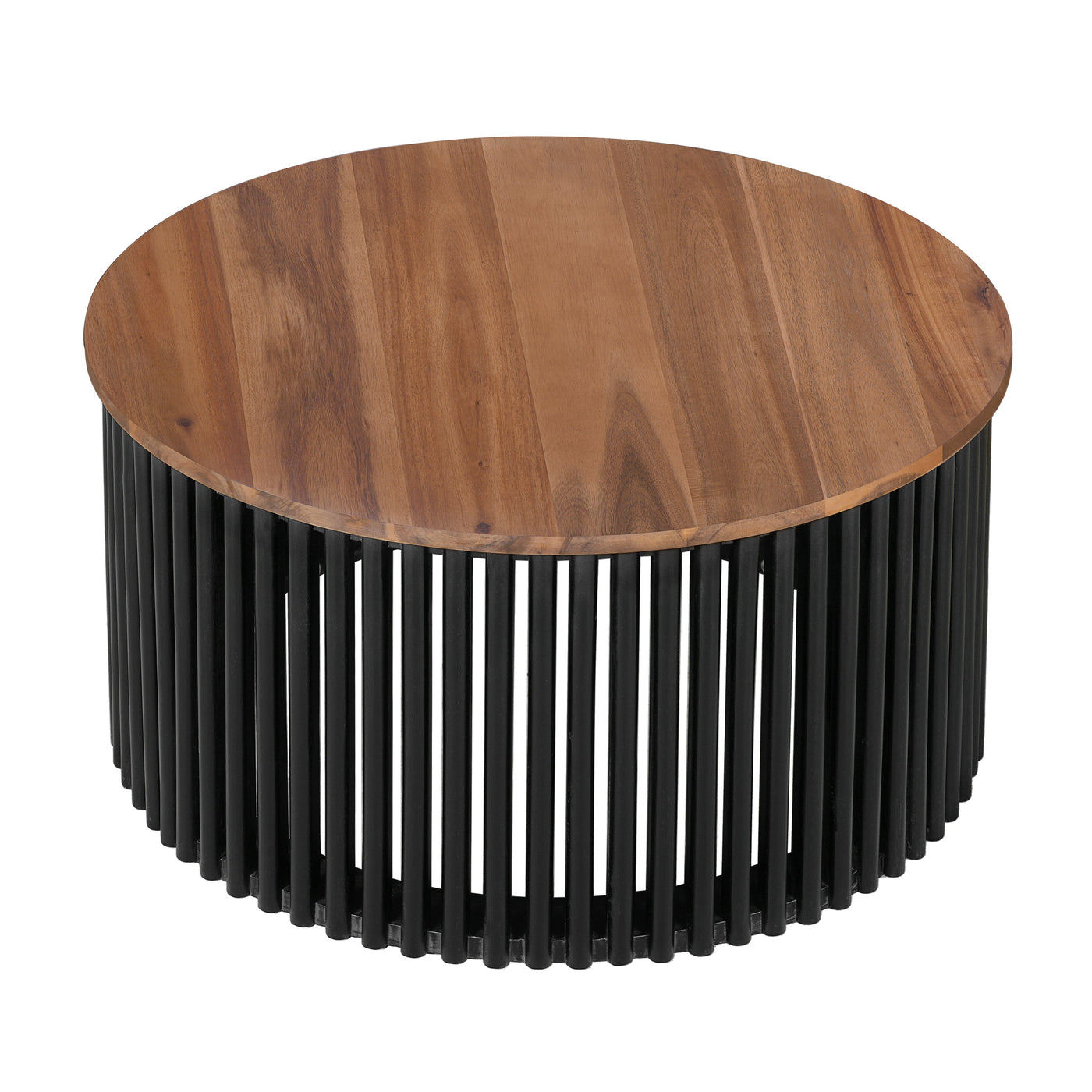 ACACIA SOLID WOOD COFFEE TABLE,NATURAL & BLACK COLOR