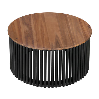 ACACIA SOLID WOOD COFFEE TABLE,NATURAL & BLACK COLOR