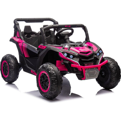 24V Two-Seater Kids Ride On UTV W/Parents Remote Control,Four-Wheel Suspension,Slow Start,Large wheel design,Anti-collision bar,Storage space,Music,USB,Bluetooth,Volume control,LED lights for Kids 3+.