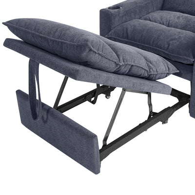 Convertible Sofa Bed, 3-in-1 Multi-Functional Velvet Sleeper Couch Pull-Out Bed, 47'' Loveseat Chaise Lounge with Adjustable Backrest , Living Room, Small Space