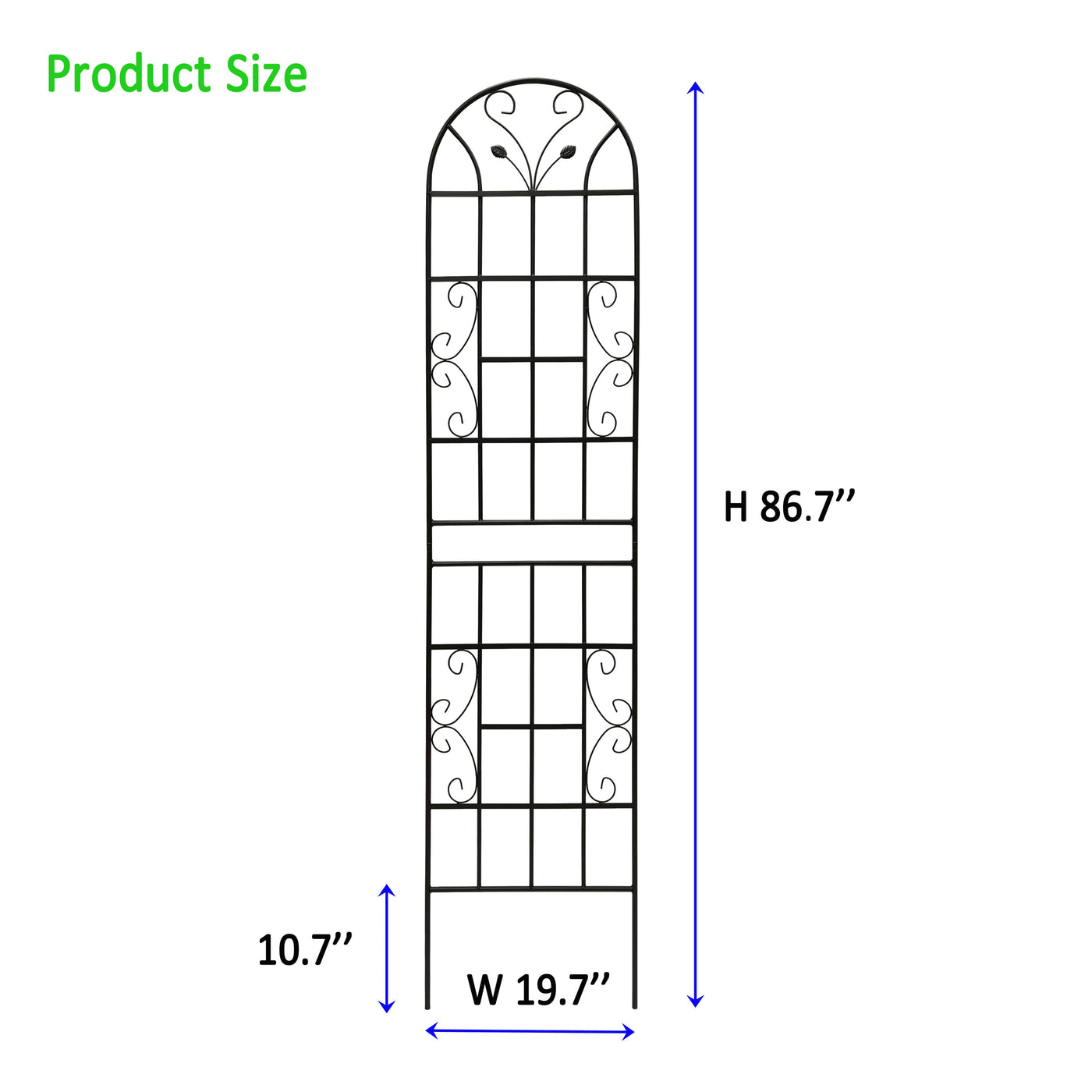 2 Pack Metal Garden Trellis 86.7' x 19.7' Rustproof Trellis for Climbing Plants Outdoor Flower Support Black