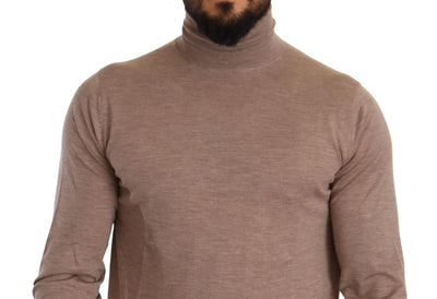 Dolce & Gabbana Brown Cashmere Turtleneck Pullover Sweater