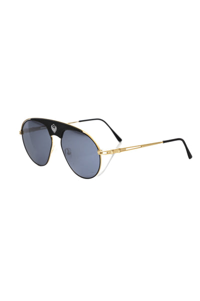 Frankie Morello Black Metallic Fibre Men Sunglasses