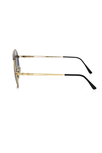 Frankie Morello Black Metallic Fibre Men Sunglasses