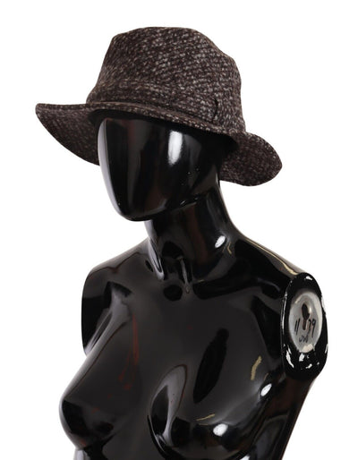 Dolce & Gabbana Gray Melange Blended Textured Tweed Hat