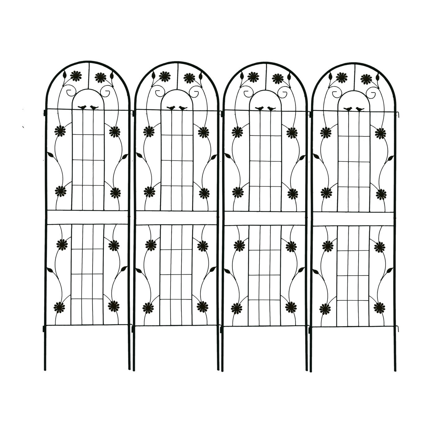 2 Pack Metal Garden Trellis 71' x 19.7' Rustproof Trellis for Climbing Plants Outdoor Flower Support Black