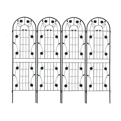 2 Pack Metal Garden Trellis 71' x 19.7' Rustproof Trellis for Climbing Plants Outdoor Flower Support Black