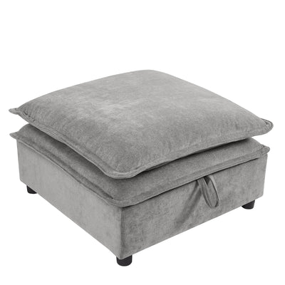 U_Style Double-Layer Cushion Modern Large U-Shaped Modular Sofa, Freely Combinable 6-Seater with Storage Function, Convertible to Sofa Bed, Perfect for Living Rooms, Offices, and Apartments