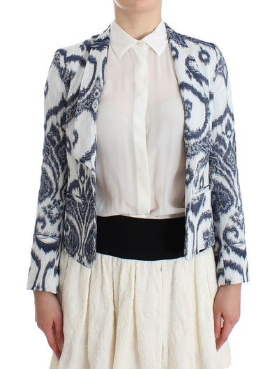 Christian Pellizzari Blue White Blazer Suit Jacket