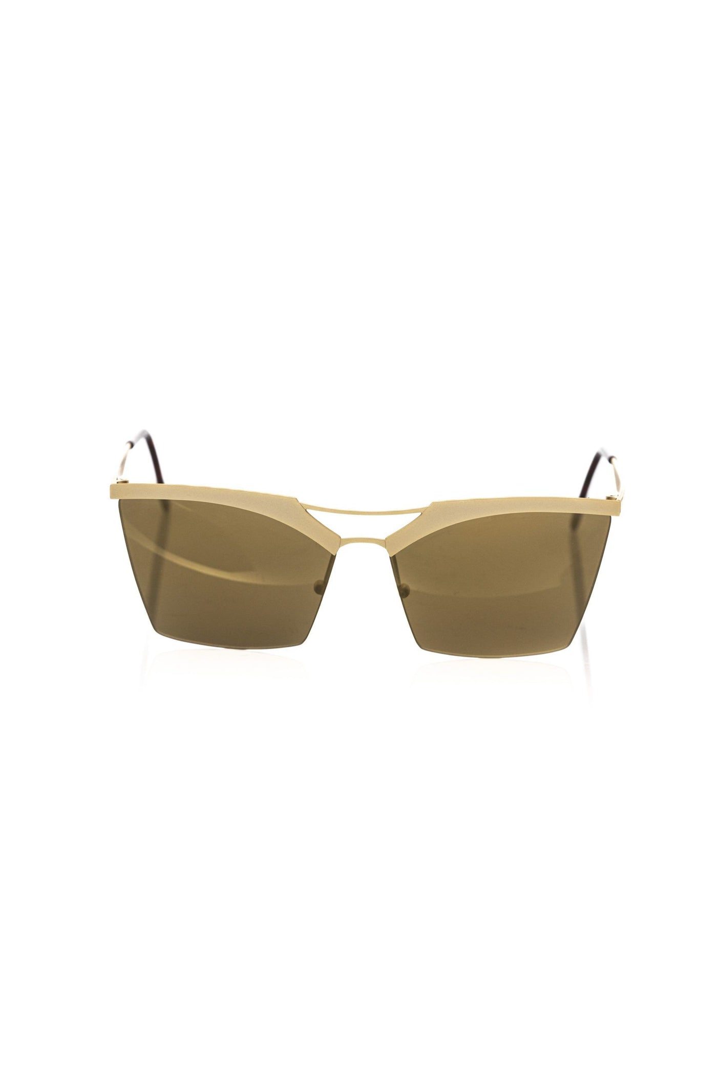 Frankie Morello Gold Metallic Fiber Women Sunglasses