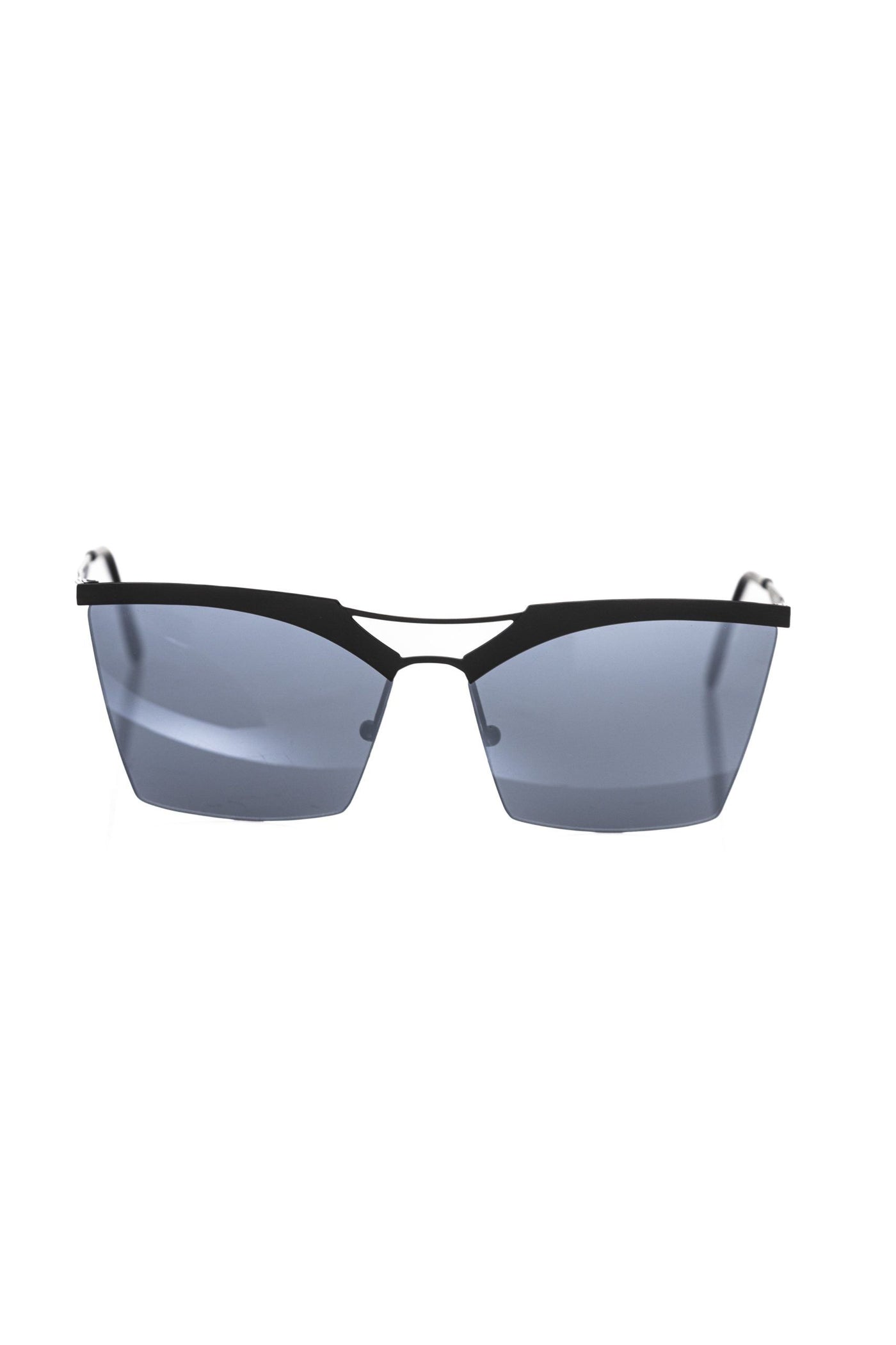 Frankie Morello Black Metallic Fiber Women Sunglasses