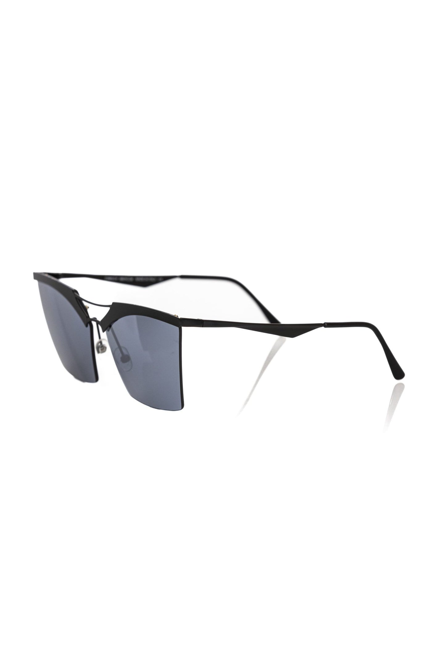 Frankie Morello Black Metallic Fiber Women Sunglasses