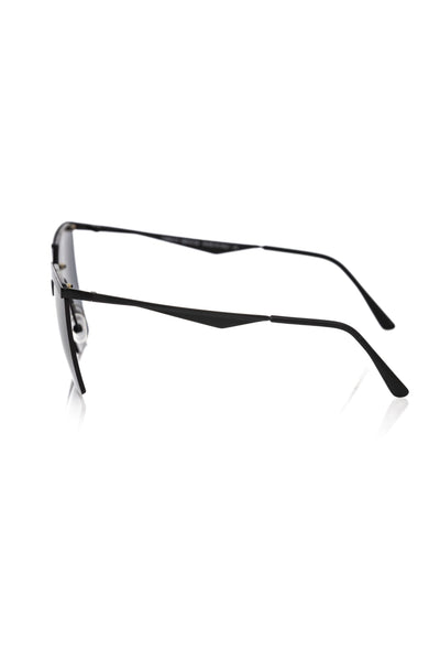 Frankie Morello Black Metallic Fiber Women Sunglasses