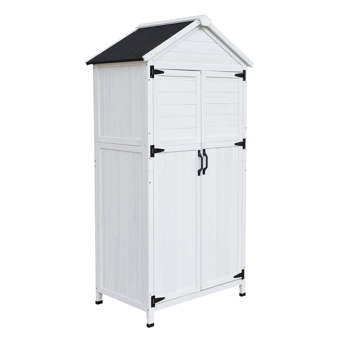 67' White Fir Wood Storage Shed with Double Doors