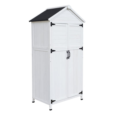 67' White Fir Wood Storage Shed with Double Doors