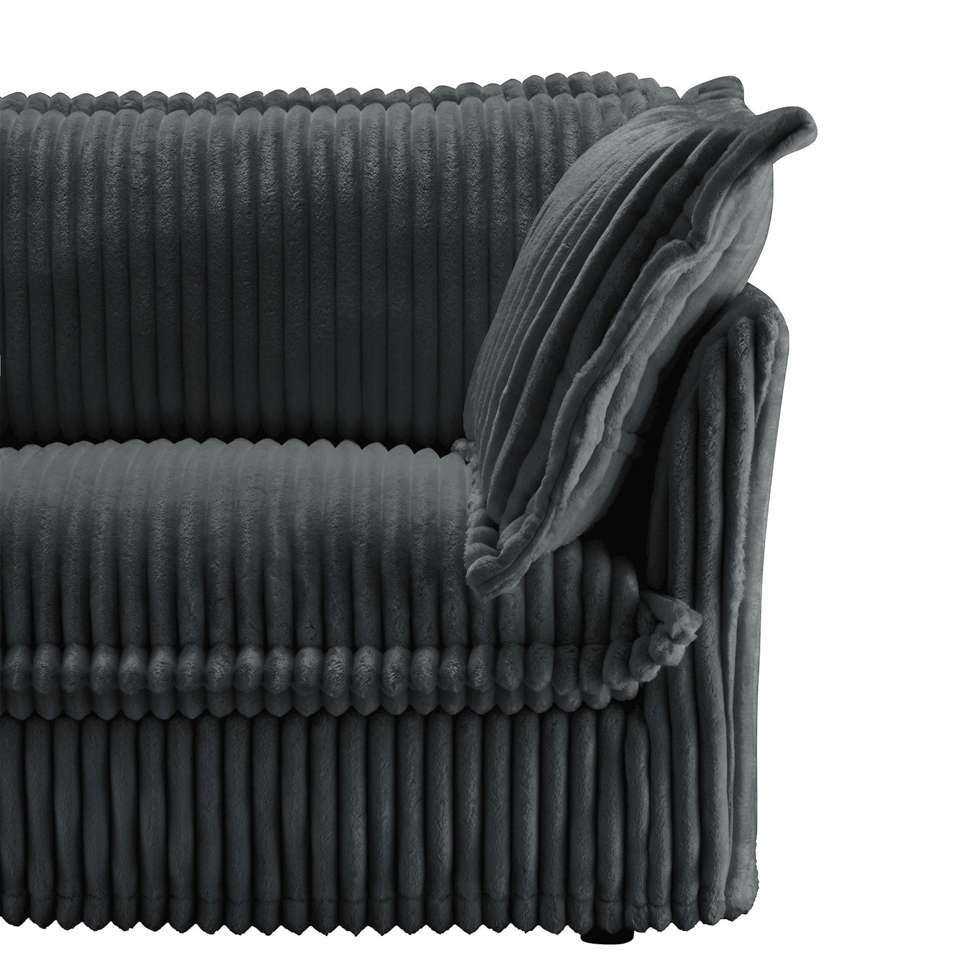 Slipcovered Long Sofa, 4 Seater Sofa with Removable Cover, Extra Deep Couch for Living Room, Corduroy Fabric Cloud Like Comfy Sofa Couch, Gray Corduroy Fabric