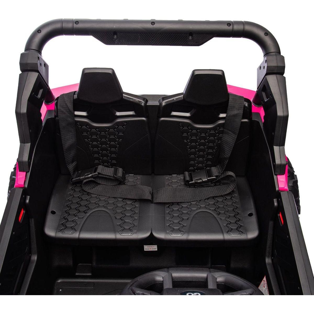 24V Two-Seater Kids Ride On UTV W/Parents Remote Control,Four-Wheel Suspension,Slow Start,Large wheel design,Anti-collision bar,Storage space,Music,USB,Bluetooth,Volume control,LED lights for Kids 3+.