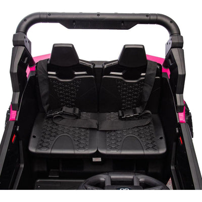 24V Two-Seater Kids Ride On UTV W/Parents Remote Control,Four-Wheel Suspension,Slow Start,Large wheel design,Anti-collision bar,Storage space,Music,USB,Bluetooth,Volume control,LED lights for Kids 3+.