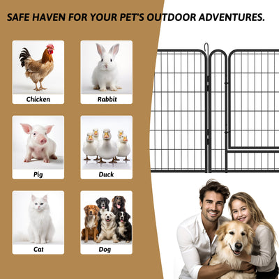 6 Panels Heavy-Duty Metal Playpen with Door, 31.7' H Dog Fence Pet Exercise Pen for Outdoor, Indoor