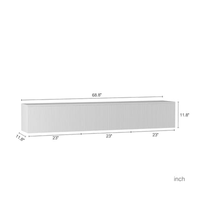 Floating TV Stand Wall Mounted with 16 Color LEDs,69' Modern TV Stand, Floating TV Cabinet Entertainment Center for 55 60 65 Inch TV,