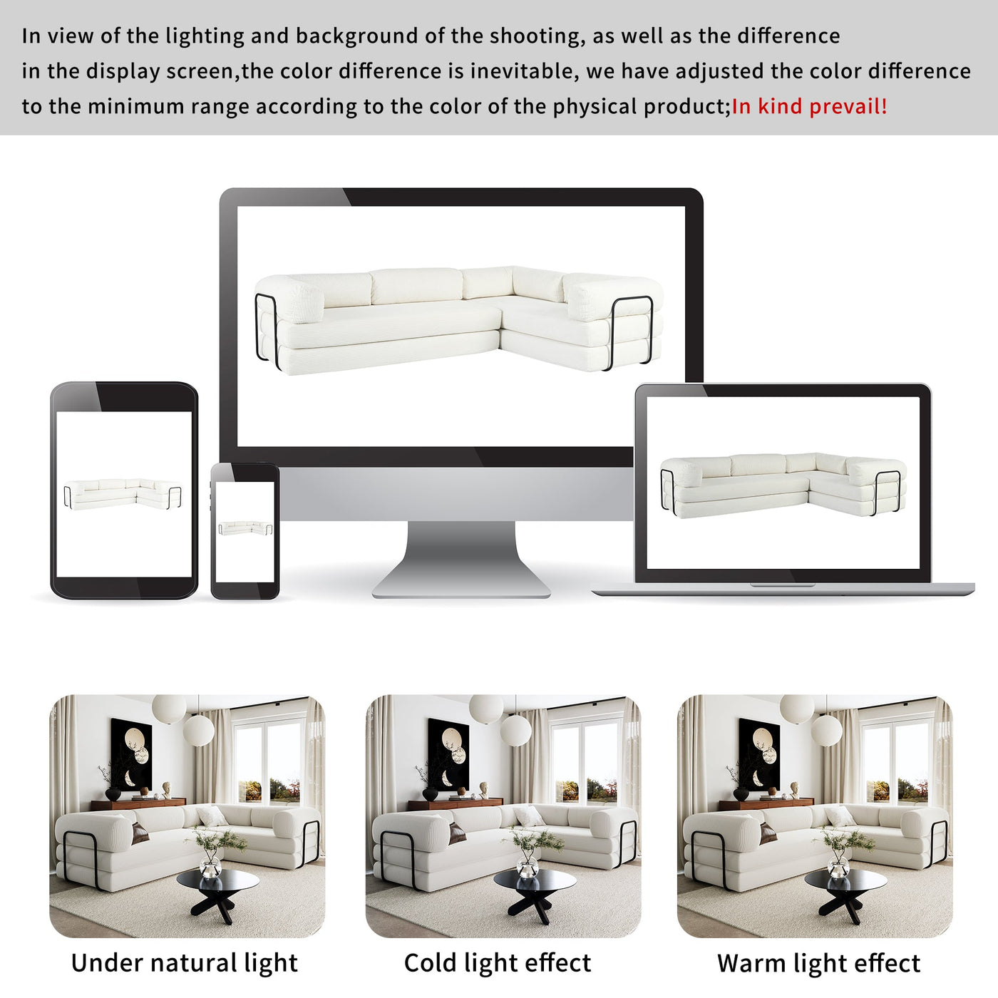 U_Style L-Shaped Modular Sofa Bed in Corduroy Fabric, Ideal for Living Rooms and Apartments