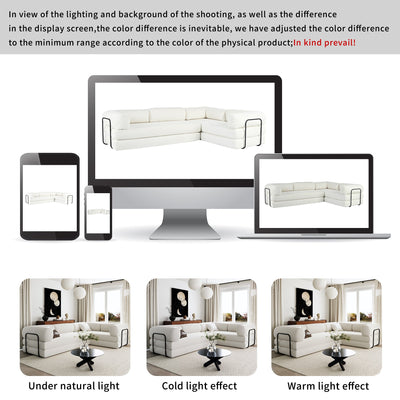 U_Style L-Shaped Modular Sofa Bed in Corduroy Fabric, Ideal for Living Rooms and Apartments