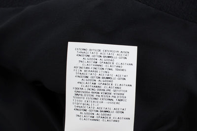 Exte Black Cotton Stretch Gold Studded Blazer Jacket