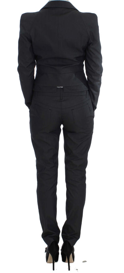 Exte Gray One Button Two Piece Suit