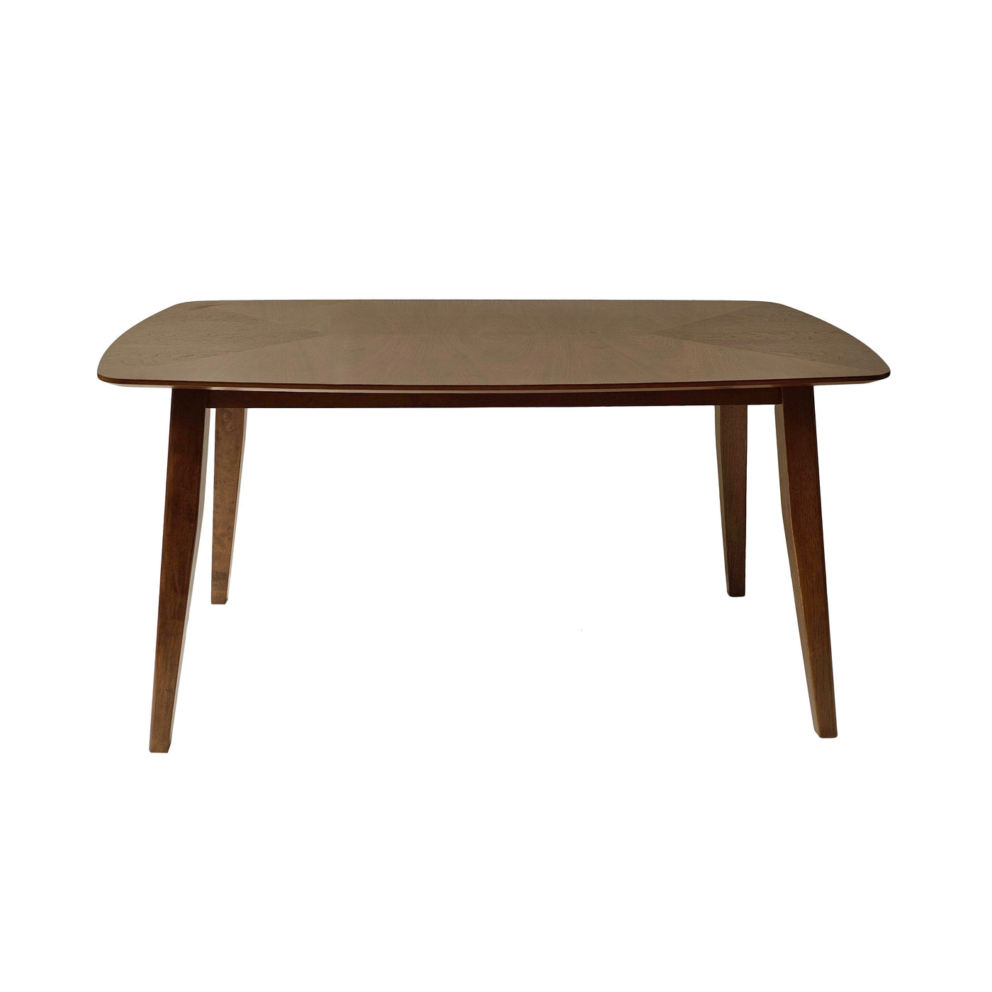 5-Piece Mid-Century Dining Set with Walnut Finished Frame, Upholstered Dining Chairs ,Dark Grey & Wood Dining Table