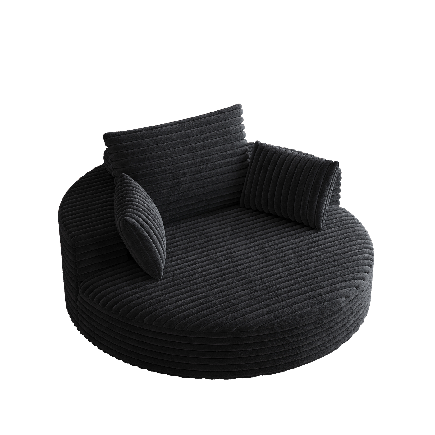 55''L Corduroy Chenille Foam Single Swivel Chair, Fluffy Modern Sleeper, 360 Degree Swivel Chair for Living Room, Bedroom, Lounge and Projection Room