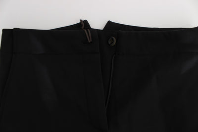 Ermanno Scervino Black Cotton Blend Capri Cropped Pants