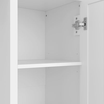 U-Can 85.2''H Hall Tree with Bench and 3 Hooks, Modern Entryway Storage Organizer Cabinet with 4 Doors, 1 Drawer and Adjustable Shelves for Hallway, Entryway, Living Room