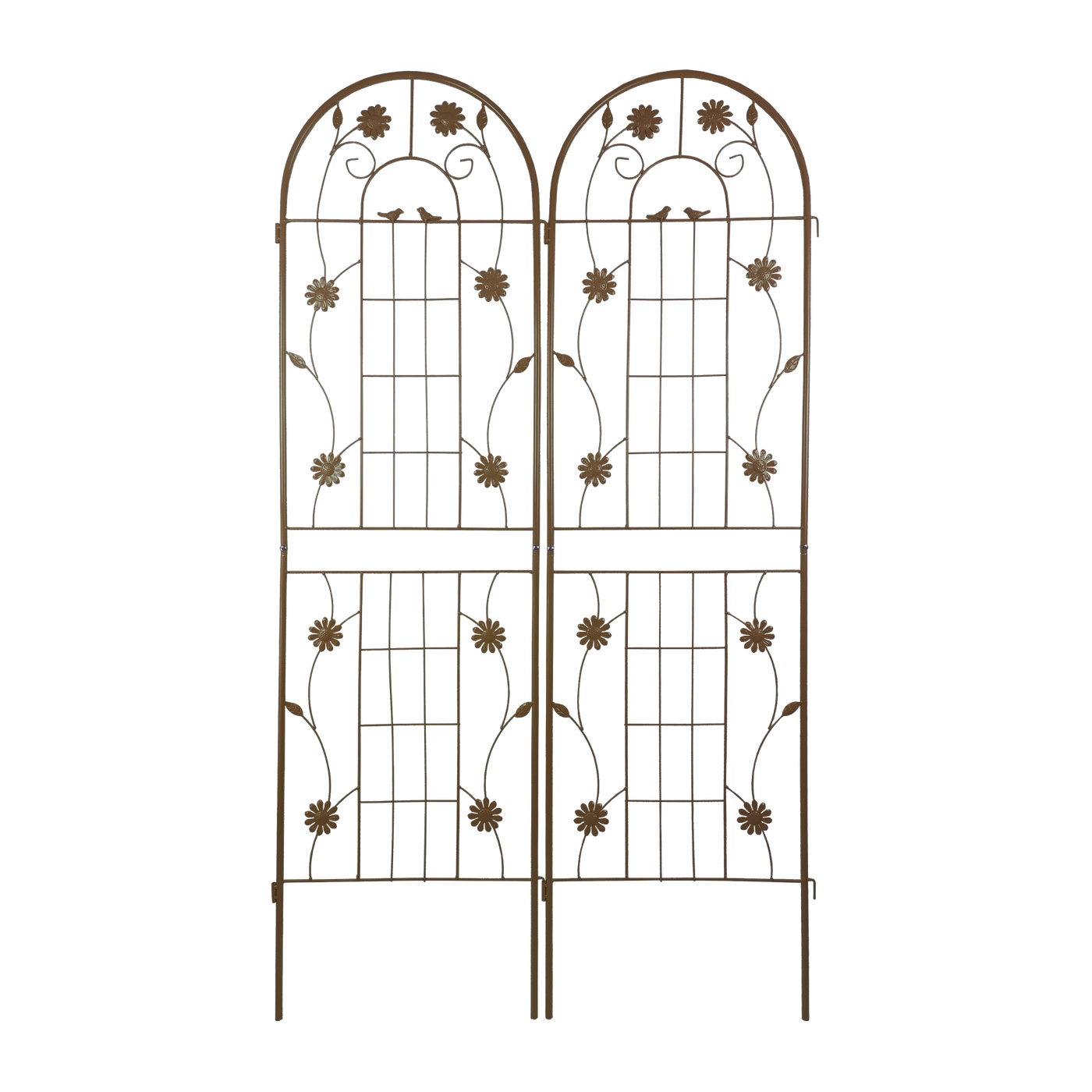 2 Pack Metal Garden Trellis 71' x 19.7' Rustproof Trellis for Climbing Plants Outdoor Flower Support Brown