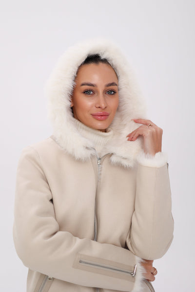⇆ Reversible Hooded Wool Blend Jacket
