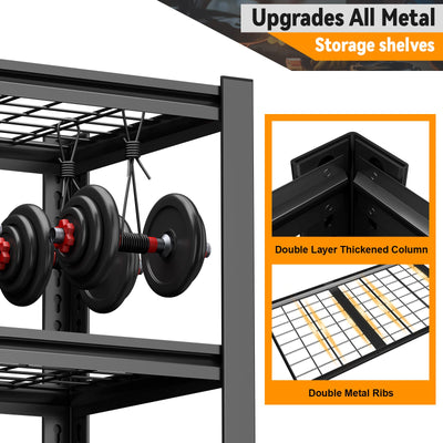 59 Inches Metal Garage Storage Rack, Heavy-Duty Steel Moisture-Proof And Waterproof 5-Layer Adjustable Storage Shelving Unit.Designed For Warehouse Storage (food Pantries, Industrial Use)