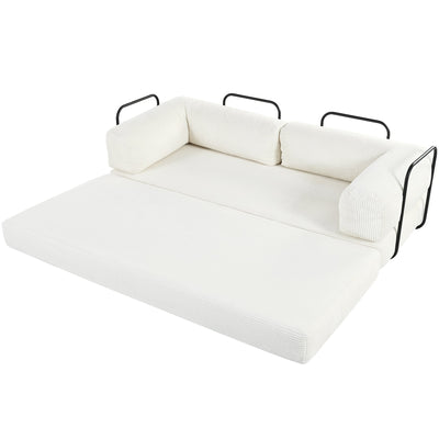 U_Style L-Shaped Modular Sofa Bed in Corduroy Fabric, Ideal for Living Rooms and Apartments