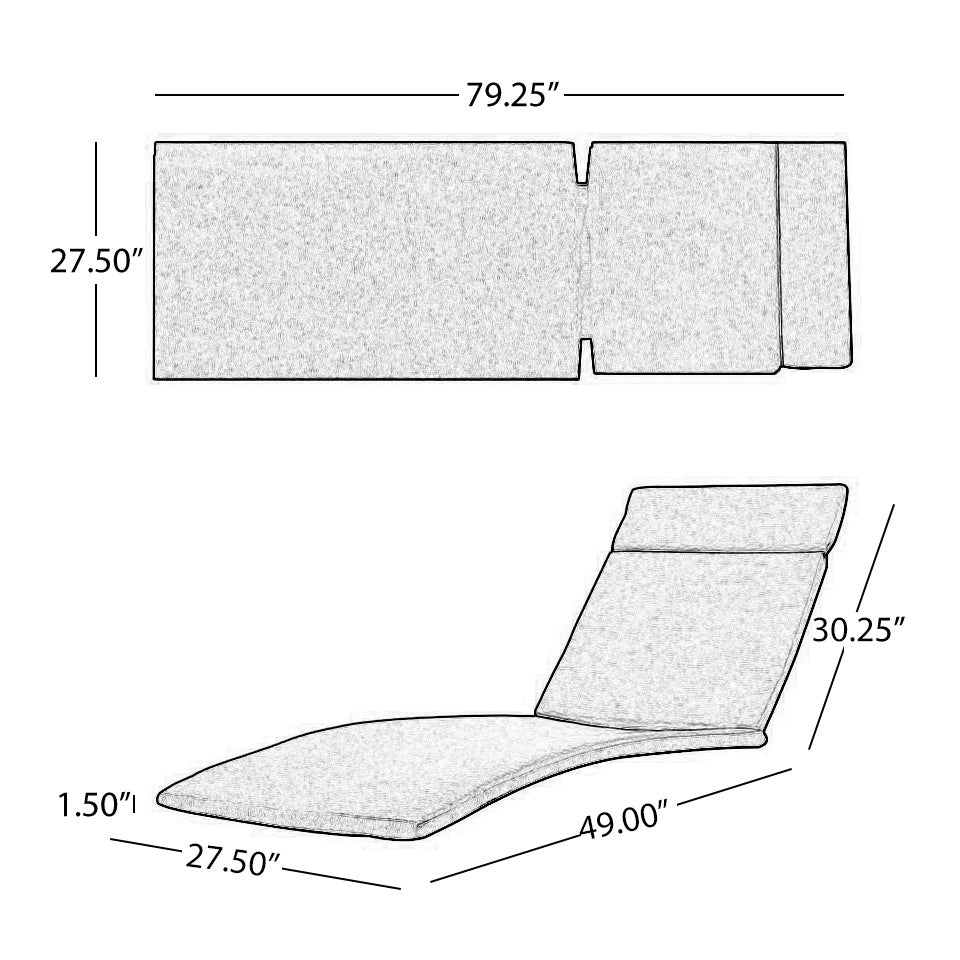 52005.00CUSH-ORG (2PCS) Salem Outdoor Chaise Lounge Cushion (Without Chaise Lounge)