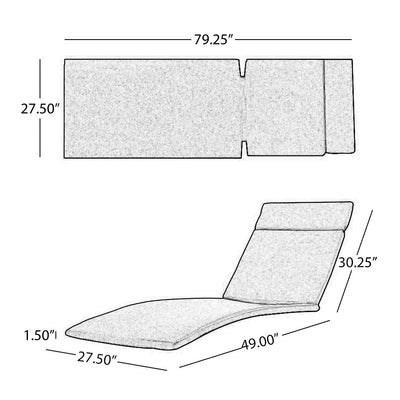 52005.00CUSH-TBG (2PCS) Salem Outdoor Chaise Lounge Cushion (Without Chaise Lounge)