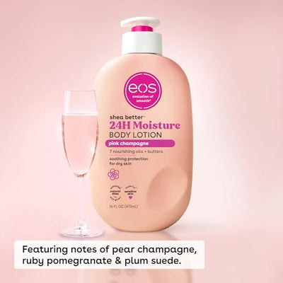 eos Shea Better Body Lotion- Crème de Pistachio, 24-Hour Moisture Skin Care, Lightweight & Non-Greasy, Made with Natural Shea, Vegan, 16 fl oz