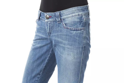 BYBLOS Blue Cotton Women's Regular Fit Jean