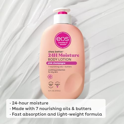 eos Shea Better Body Lotion- Crème de Pistachio, 24-Hour Moisture Skin Care, Lightweight & Non-Greasy, Made with Natural Shea, Vegan, 16 fl oz