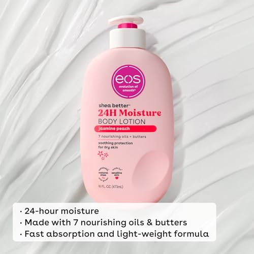 eos Shea Better Body Lotion- Crème de Pistachio, 24-Hour Moisture Skin Care, Lightweight & Non-Greasy, Made with Natural Shea, Vegan, 16 fl oz