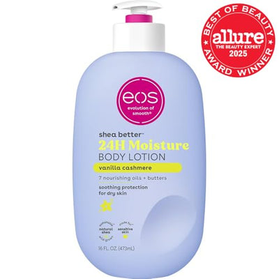 eos Shea Better Body Lotion- Crème de Pistachio, 24-Hour Moisture Skin Care, Lightweight & Non-Greasy, Made with Natural Shea, Vegan, 16 fl oz