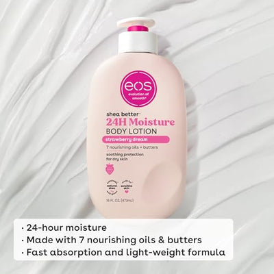 eos Shea Better Body Lotion- Crème de Pistachio, 24-Hour Moisture Skin Care, Lightweight & Non-Greasy, Made with Natural Shea, Vegan, 16 fl oz
