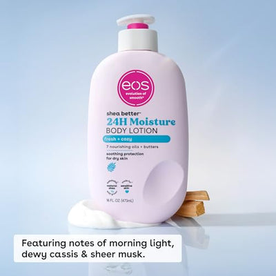 eos Shea Better Body Lotion- Crème de Pistachio, 24-Hour Moisture Skin Care, Lightweight & Non-Greasy, Made with Natural Shea, Vegan, 16 fl oz